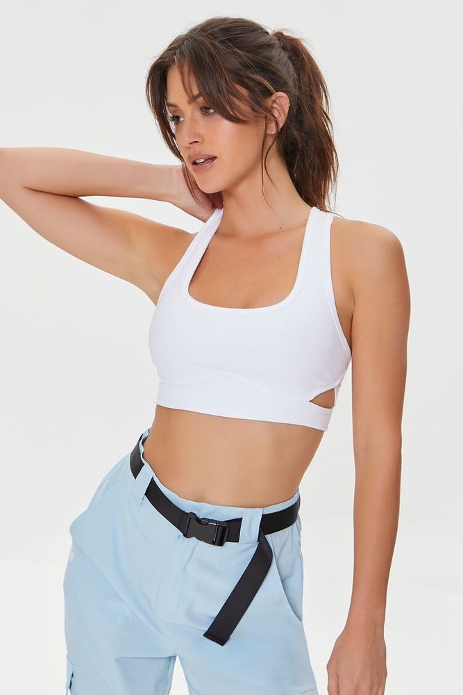 Forever 21 white sports bra 2025
