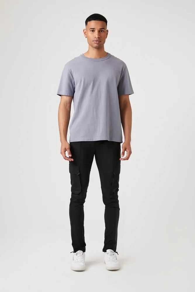 Forever 21 Men Skinny Drawstring Joggers in Black Large