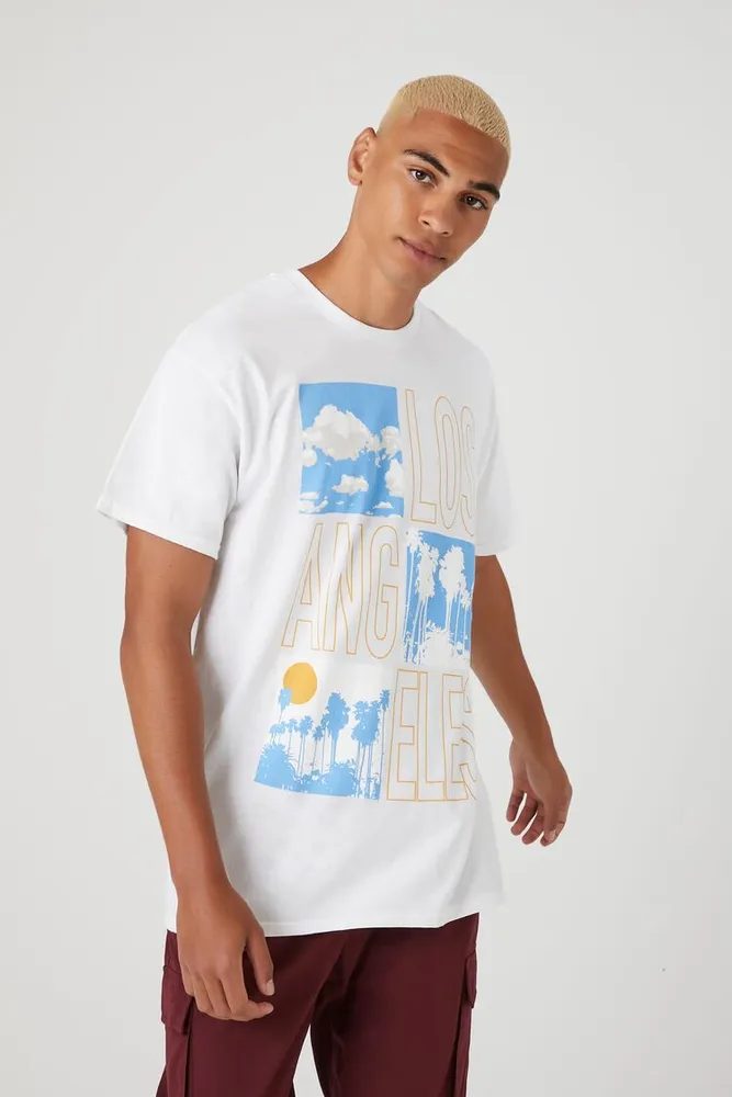 Forever 21 Men Los Angeles Graphic Tee in White XXL CoolSprings