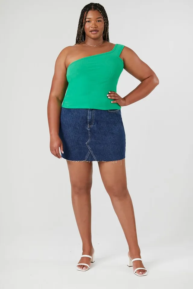 Plus size denim skirt forever 21 sales