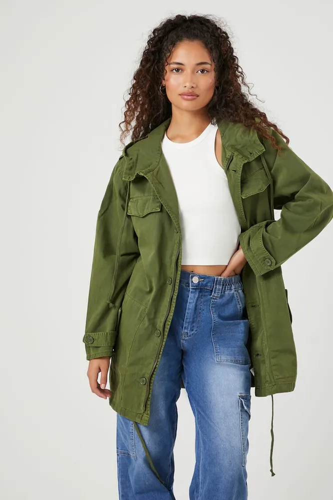 Hooded utility jacket forever 21 store