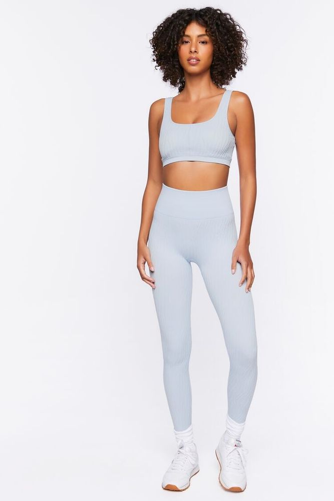 Forever 21 Women s Active Seamless Textured Leggings in Crystal