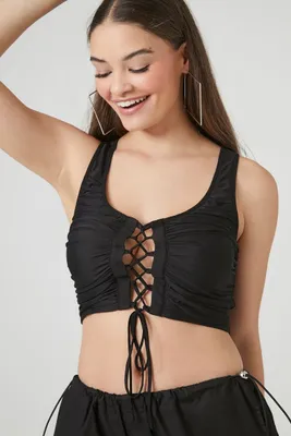 Forever 21 lace up top hot sale