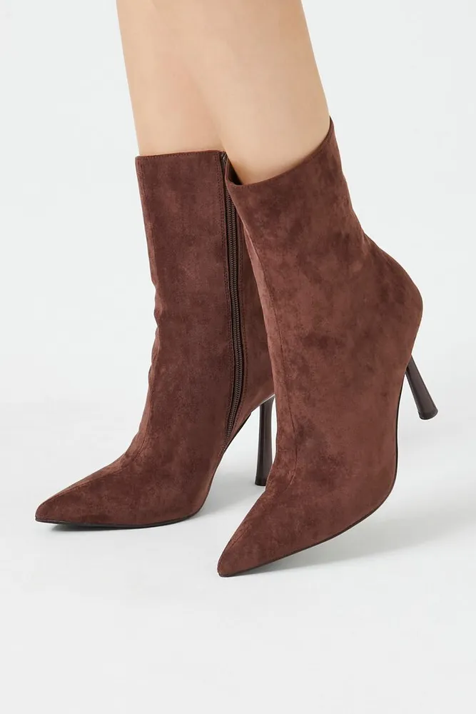 Suede stiletto top booties