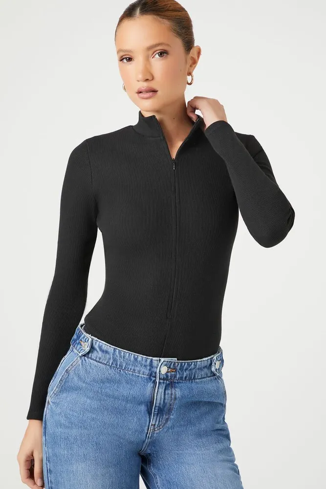 Black turtleneck bodysuit forever 21 discount