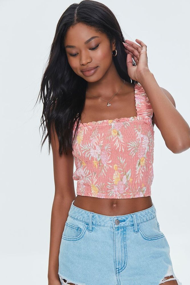 Smocked crop discount top forever 21