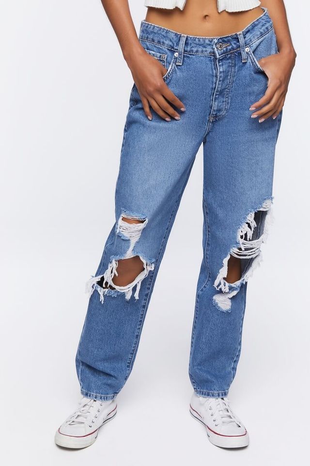 Forever 21 ripped mom hot sale jeans