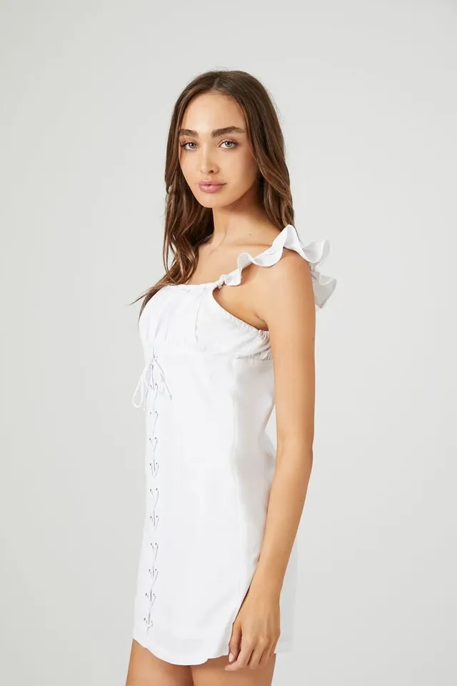 Forever 21 white ruffle hotsell dress