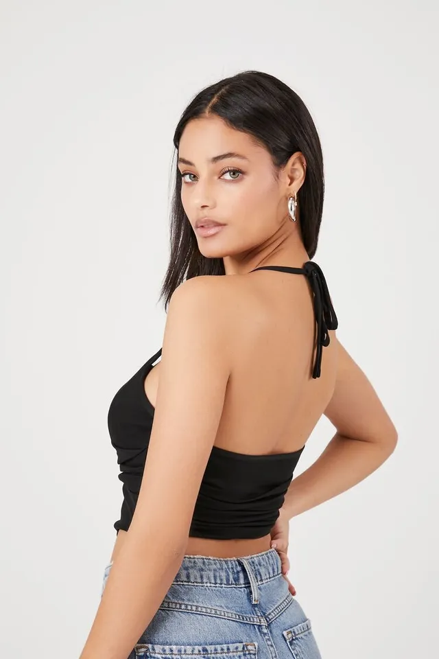 Forever 21 Women s Mesh Cropped Halter Top CoolSprings Galleria
