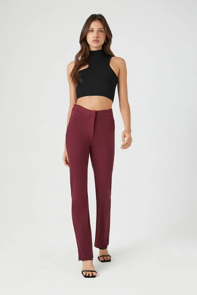 Forever 21 Women s High Rise Bootcut Pants in Wine XL Vancouver