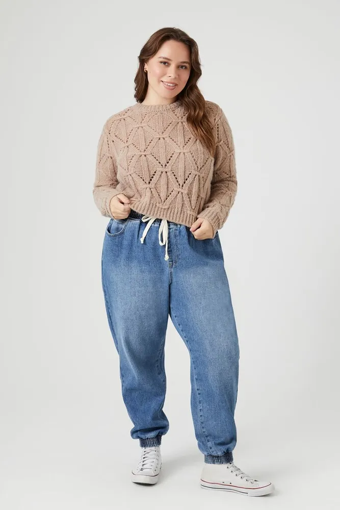 Denim drawstring store joggers womens