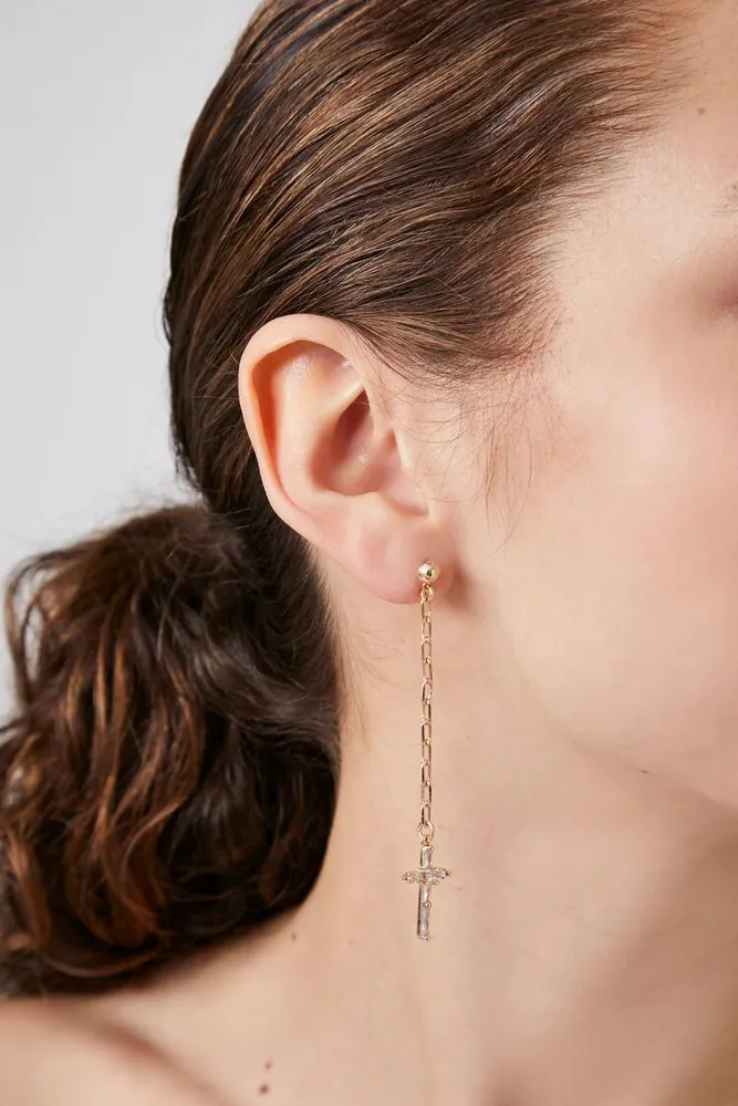 Long cross earrings forever 21 shop