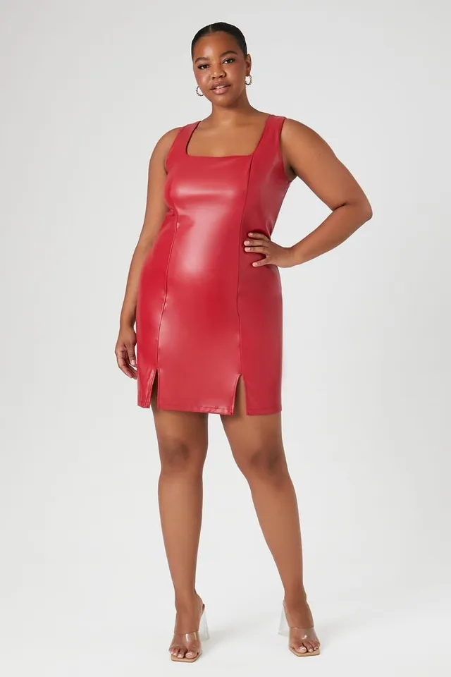 Red latex dress forever 21 store