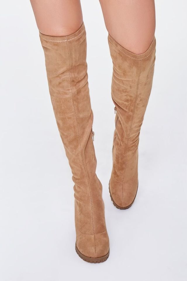 Tan suede over the knee boots top