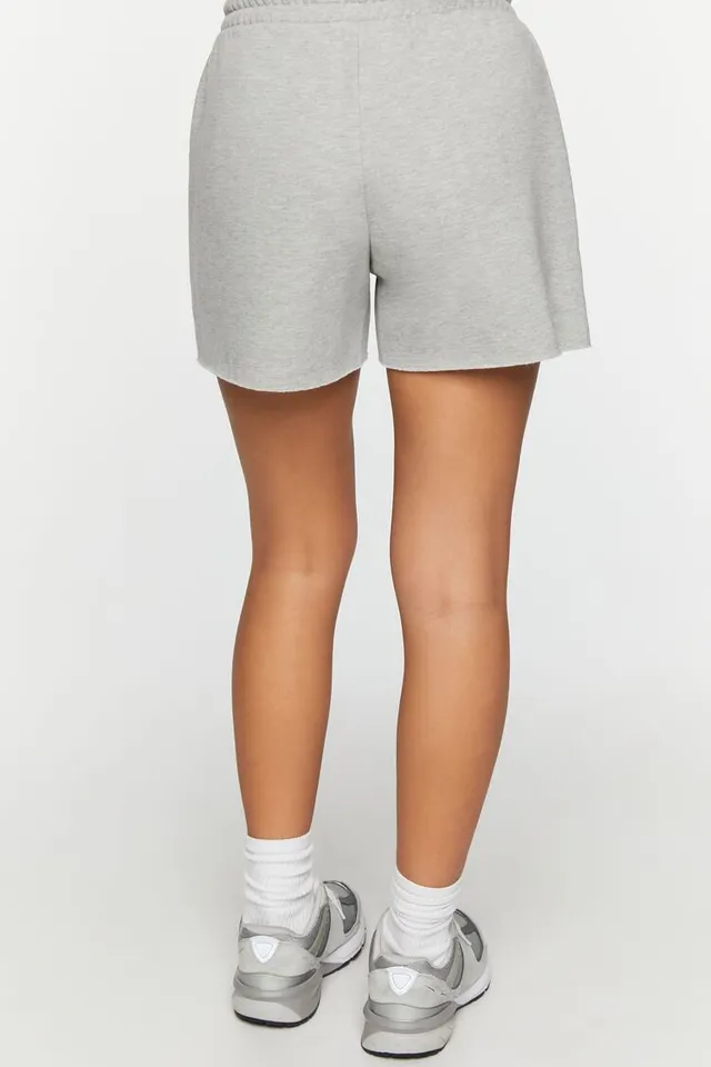 Forever 21 Women s Fleece Drawstring Shorts in Heather Grey Small