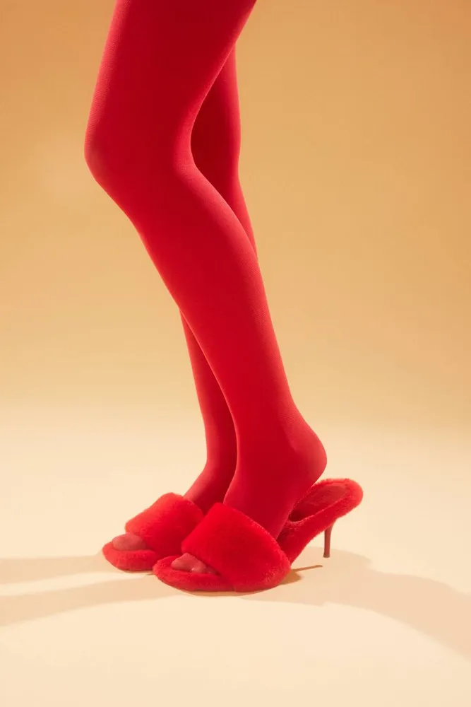 Forever 21 Women s Faux Fur Stiletto Heels in Red 7.5 Vancouver