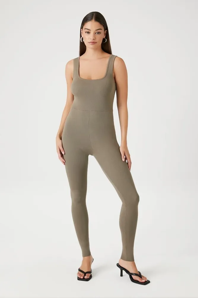 Forever 21 Women s Sweater Knit Sleeveless Jumpsuit in Goat Medium