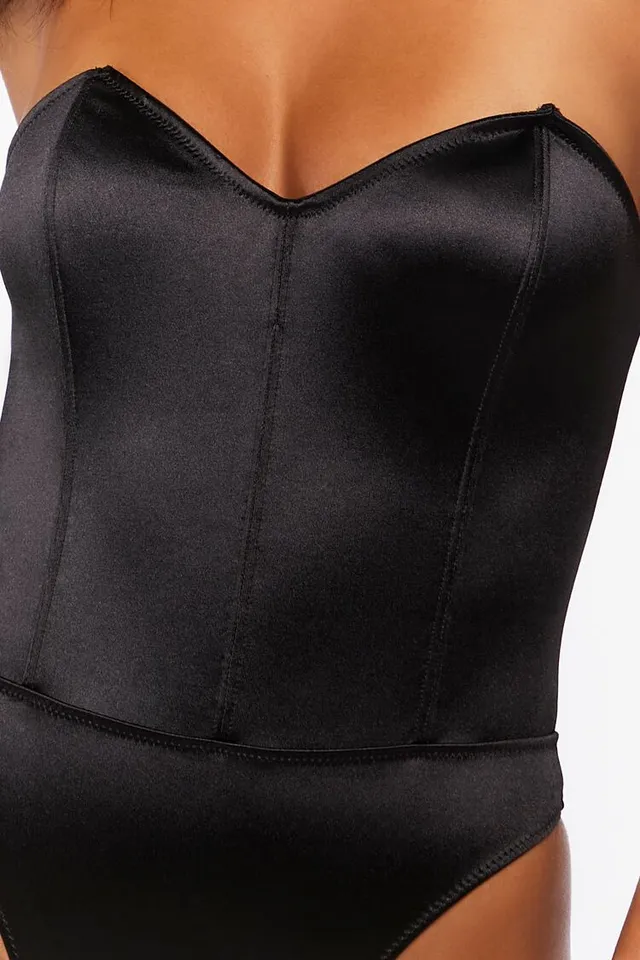 Strapless satin bodysuit discount