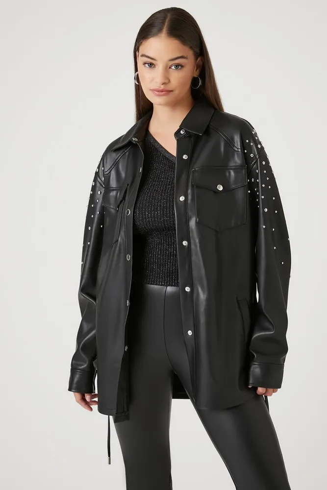 Studded leather jacket forever 21 hotsell