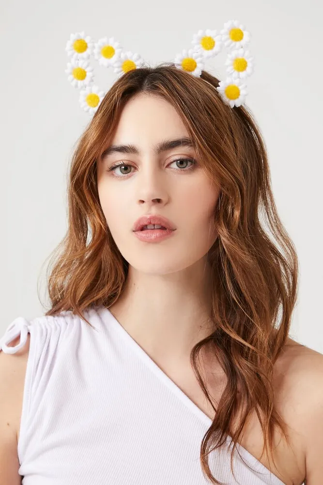 Forever 21 Daisy Cat Ear Headband in Yellow CoolSprings Galleria