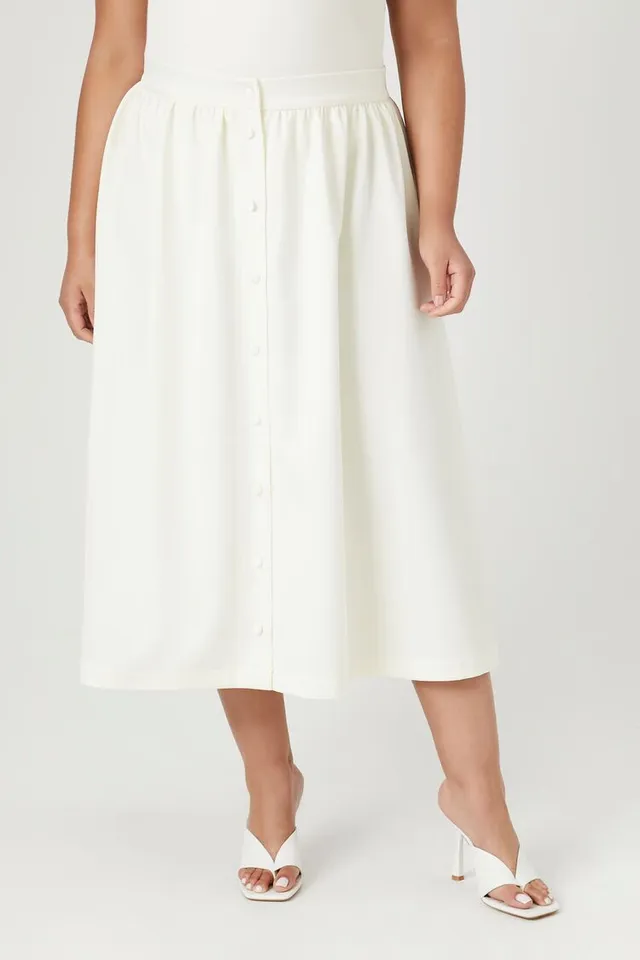 Forever 21 white midi skirt hot sale