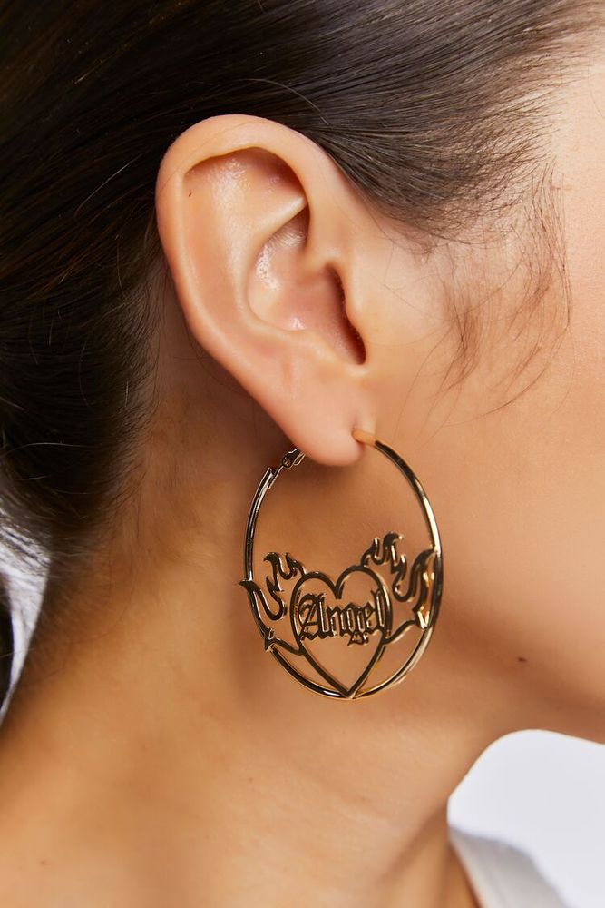 Heart hoop earrings forever 21 shop