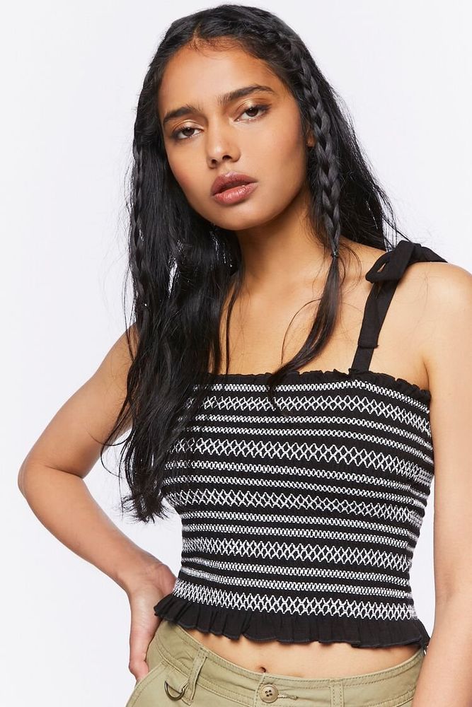 Forever 21 striped tie front crop top clearance