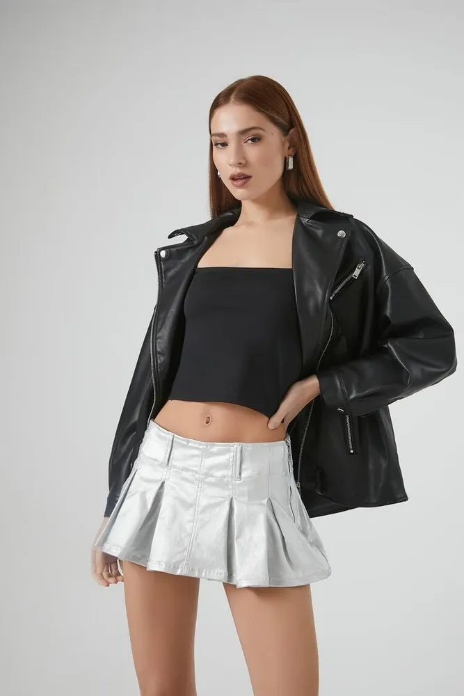 Silver metallic skirt forever 21 hot sale