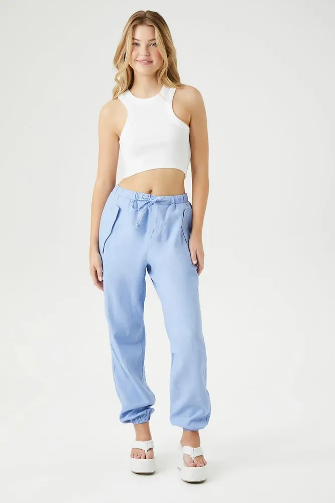 Drawstring joggers in twill deals