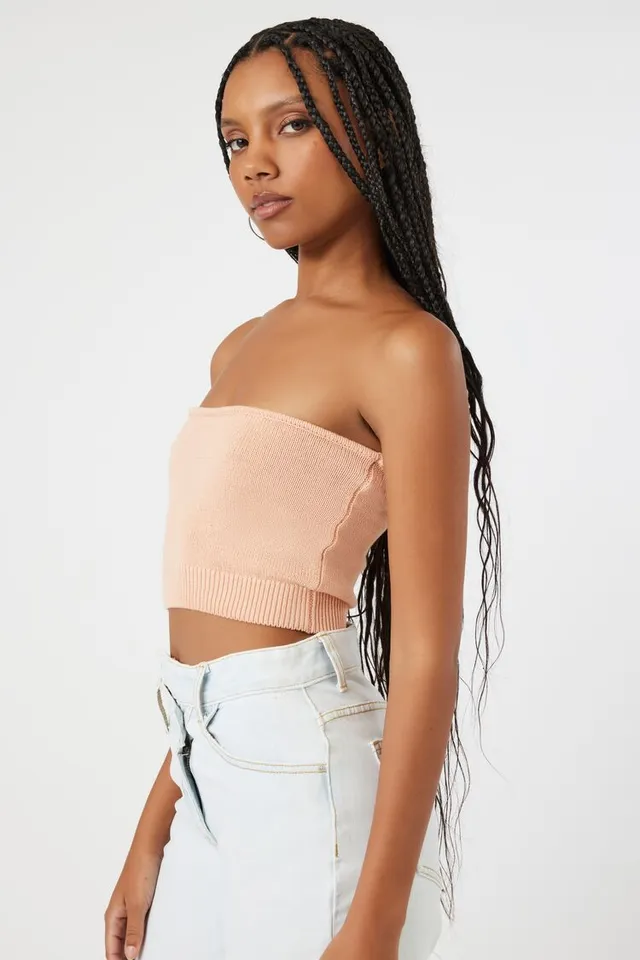 Forever 21 Women s Sweater Knit Handkerchief Tube Top Foxvalley Mall