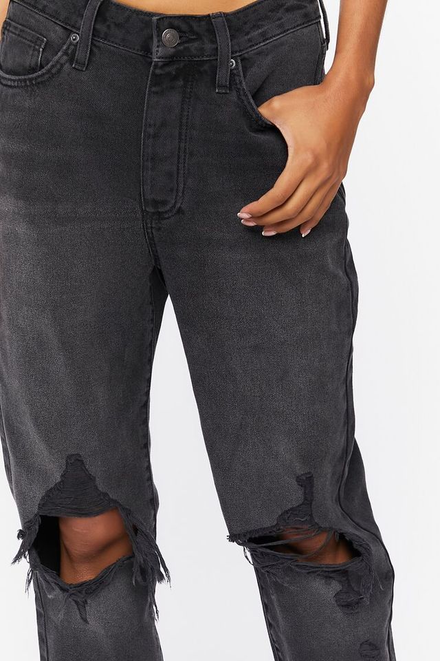 Forever 21 Women s Recycled Cotton Distressed Jeans in Washed