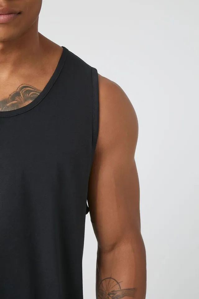 Forever 21 Men Organically Grown Cotton Tank Top in Black XL