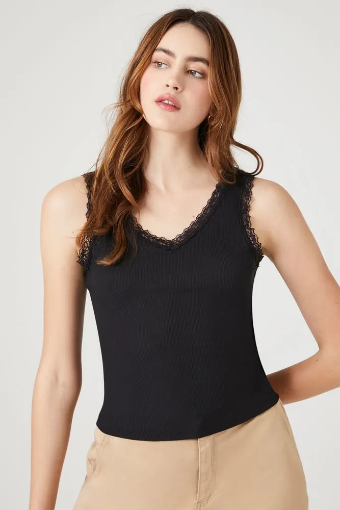 Lace trim tank top forever 21 top