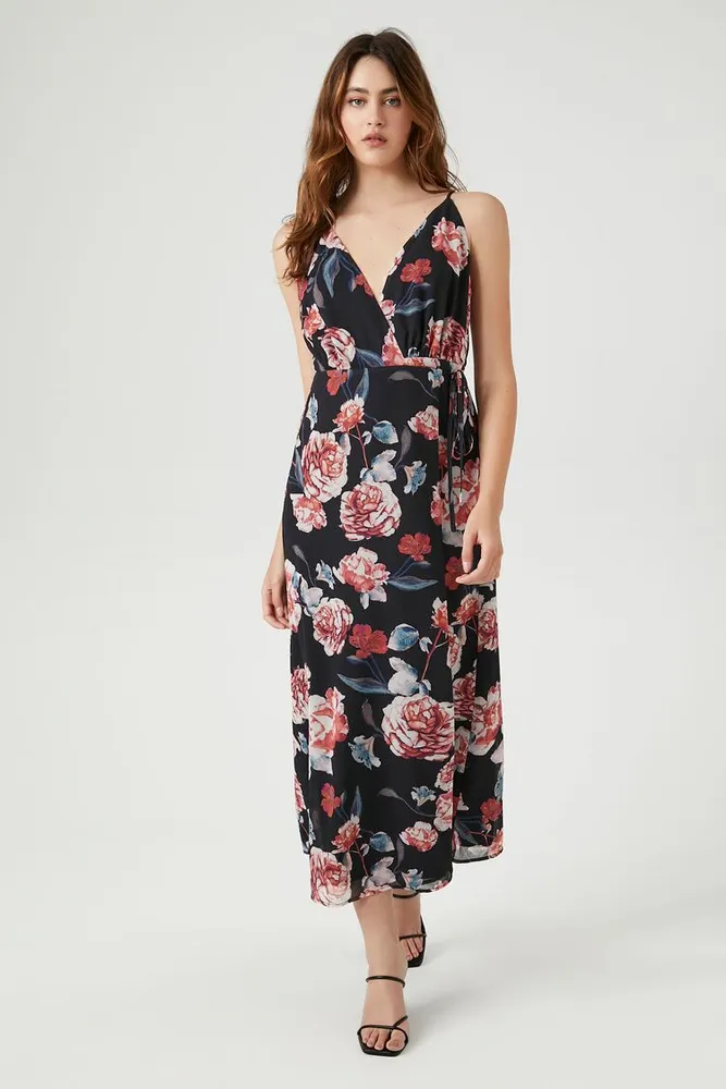 Forever 21 black floral maxi dress cheap