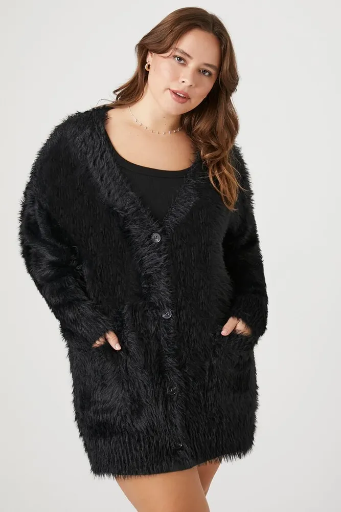 Faux fur best sale cardigan forever 21
