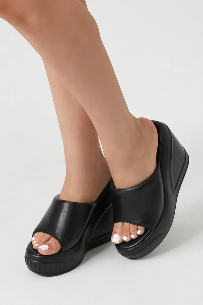 Forever 21 Women s Faux Leather Platform Wedges CoolSprings Galleria