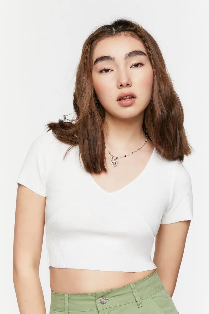 Forever 21 ribbed crop top on sale