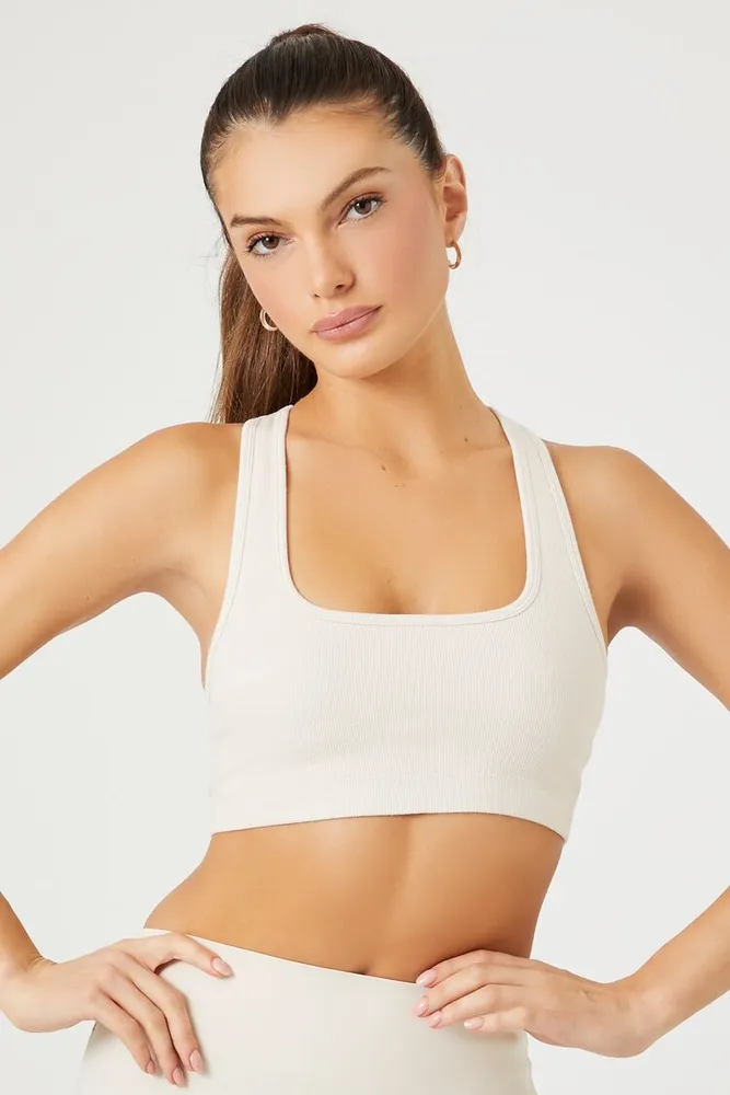 Forever 21 Women s Seamless Racerback Sports Bra in Birch Large