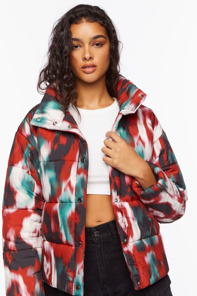 Forever 21 red puffer sales jacket