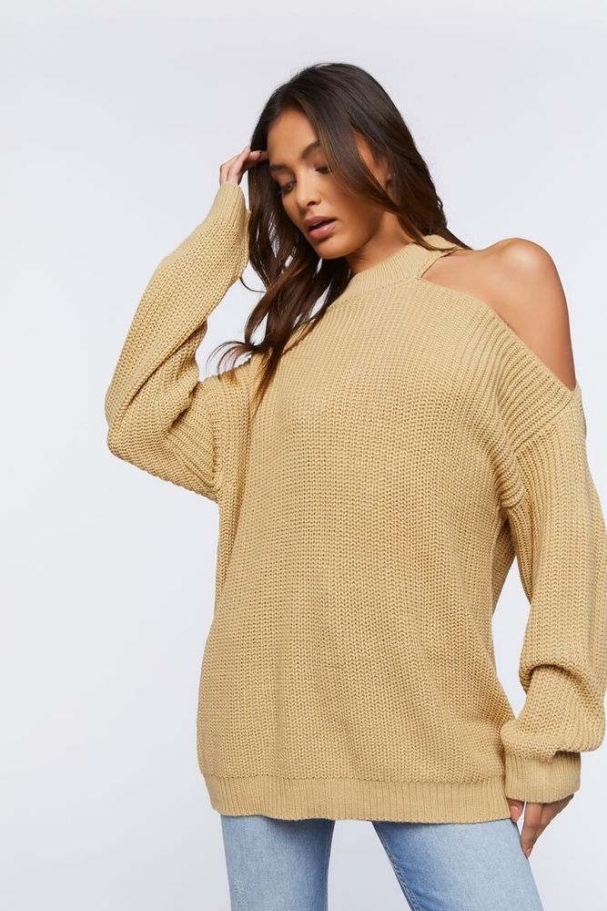 Open sales shoulder sweater