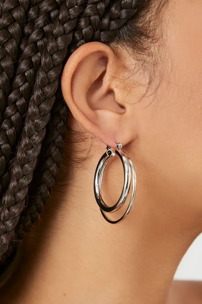 Forever 21 cheap silver hoop earrings