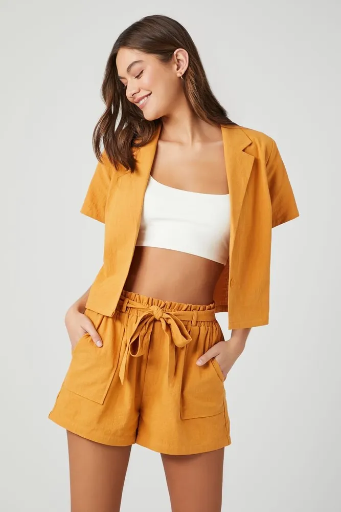 Forever 21 Women s Belted Trouser Shorts in Gold Large Vancouver