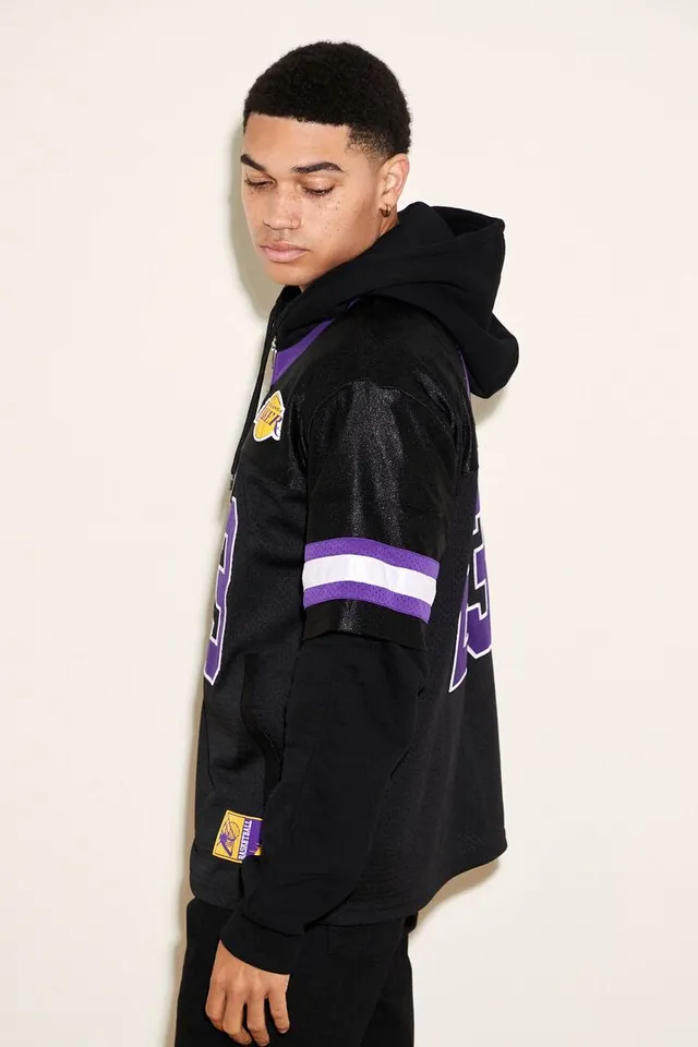 Forever 21 Men Los Angeles Lakers Combo Zip Up Hoodie in Black XL