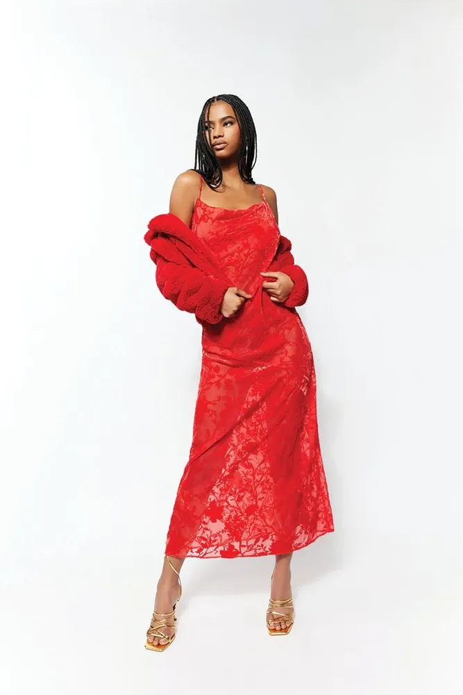 F21 best sale red dress