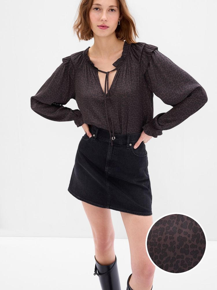 luq rhee tie front top