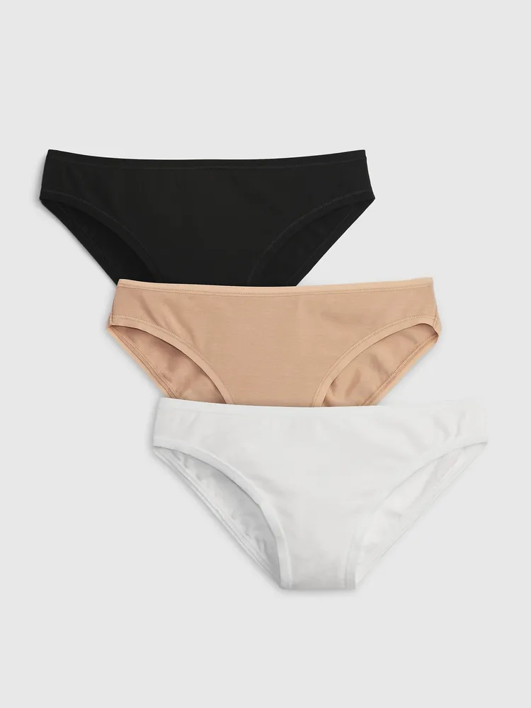 Gap Mid Rise Organic Stretch Cotton Bikini Brief 3 Pack Pike