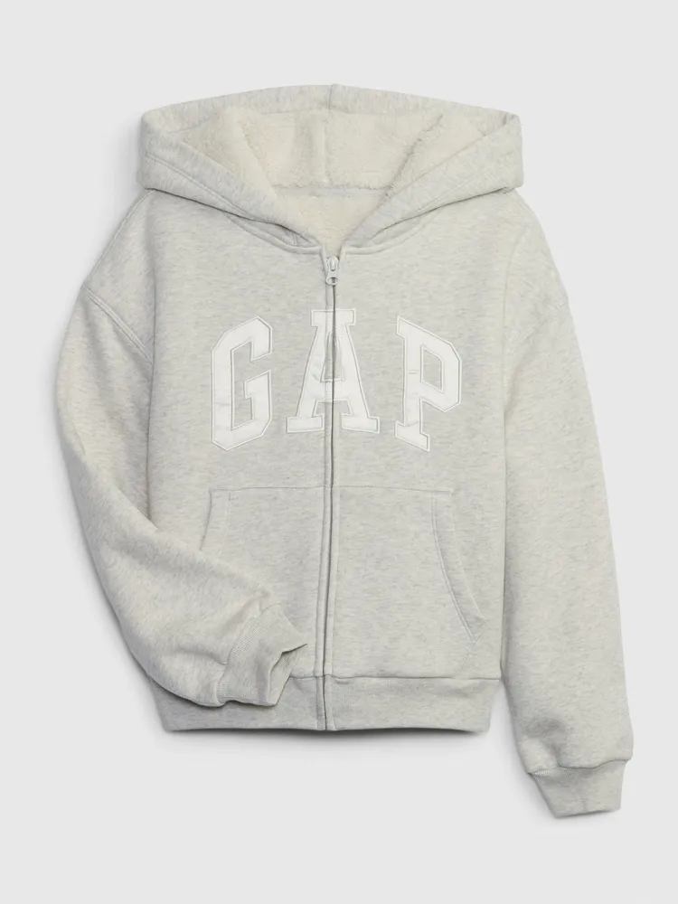 Gap Kids Sherpa Lined Logo Hoodie Pike and Rose