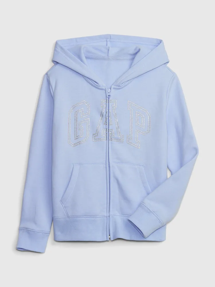 Arch logo zip on sale hoodie