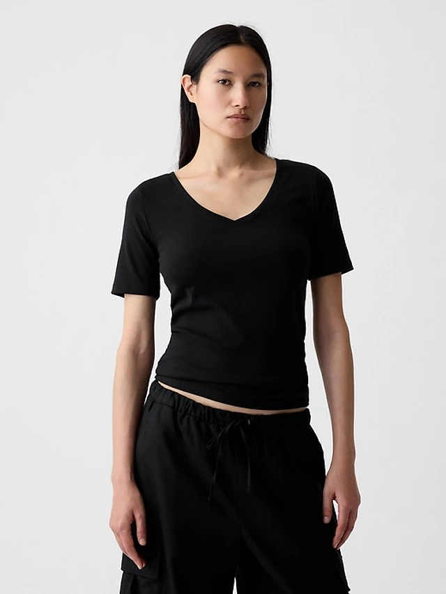 Z Supply Modern V-Neck Tee | Graphite Grey | Pacific City