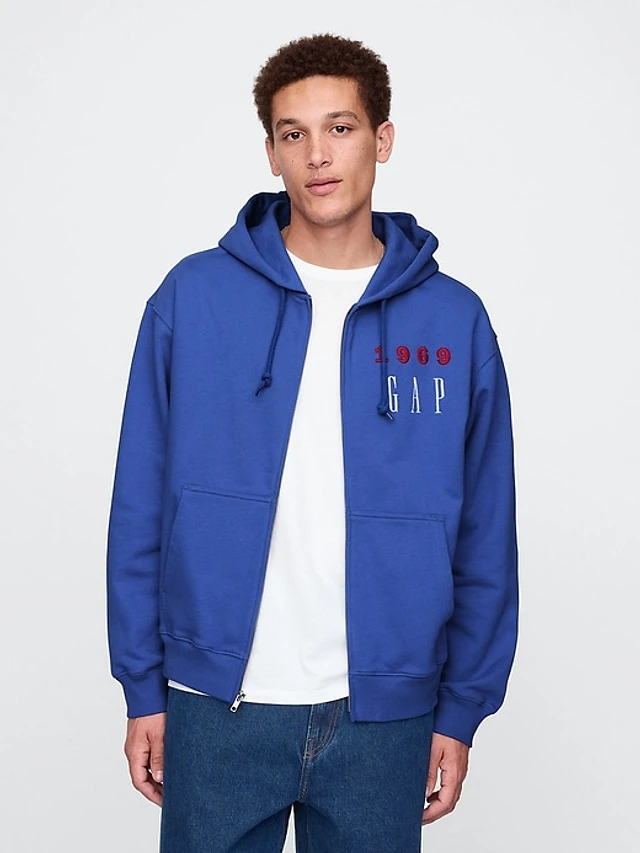 Gap Heavyweight 1969 Logo Full-Zip Hoodie | Pike and Rose